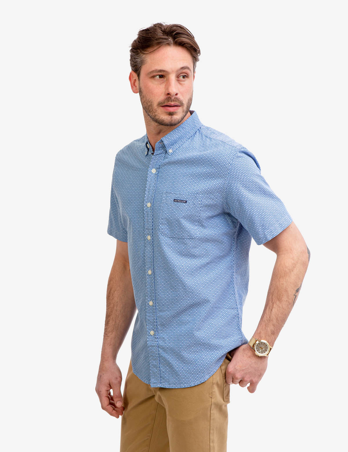 Men's Slim Fit Short Sleeve Oxford Shirt | U.S. Polo Assn.