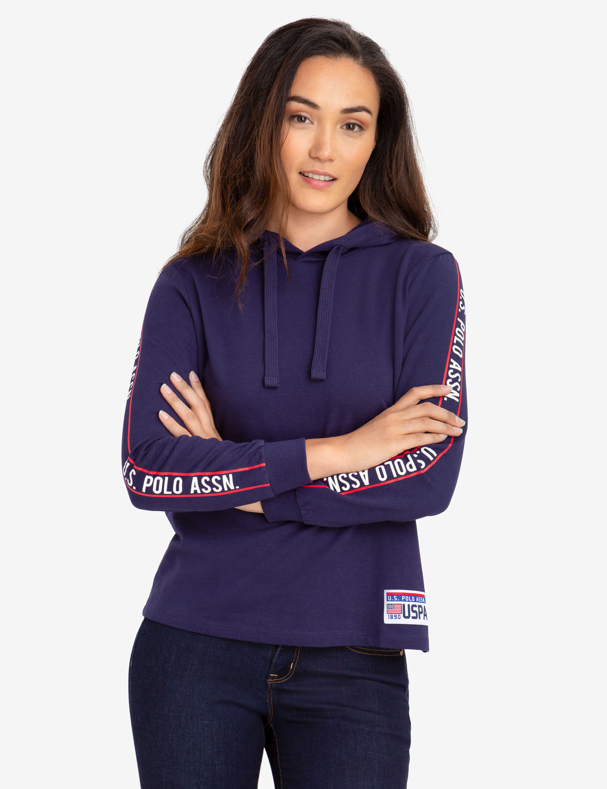U.S. Polo Assn. Cotton Hoodie with Logo & Drawstring