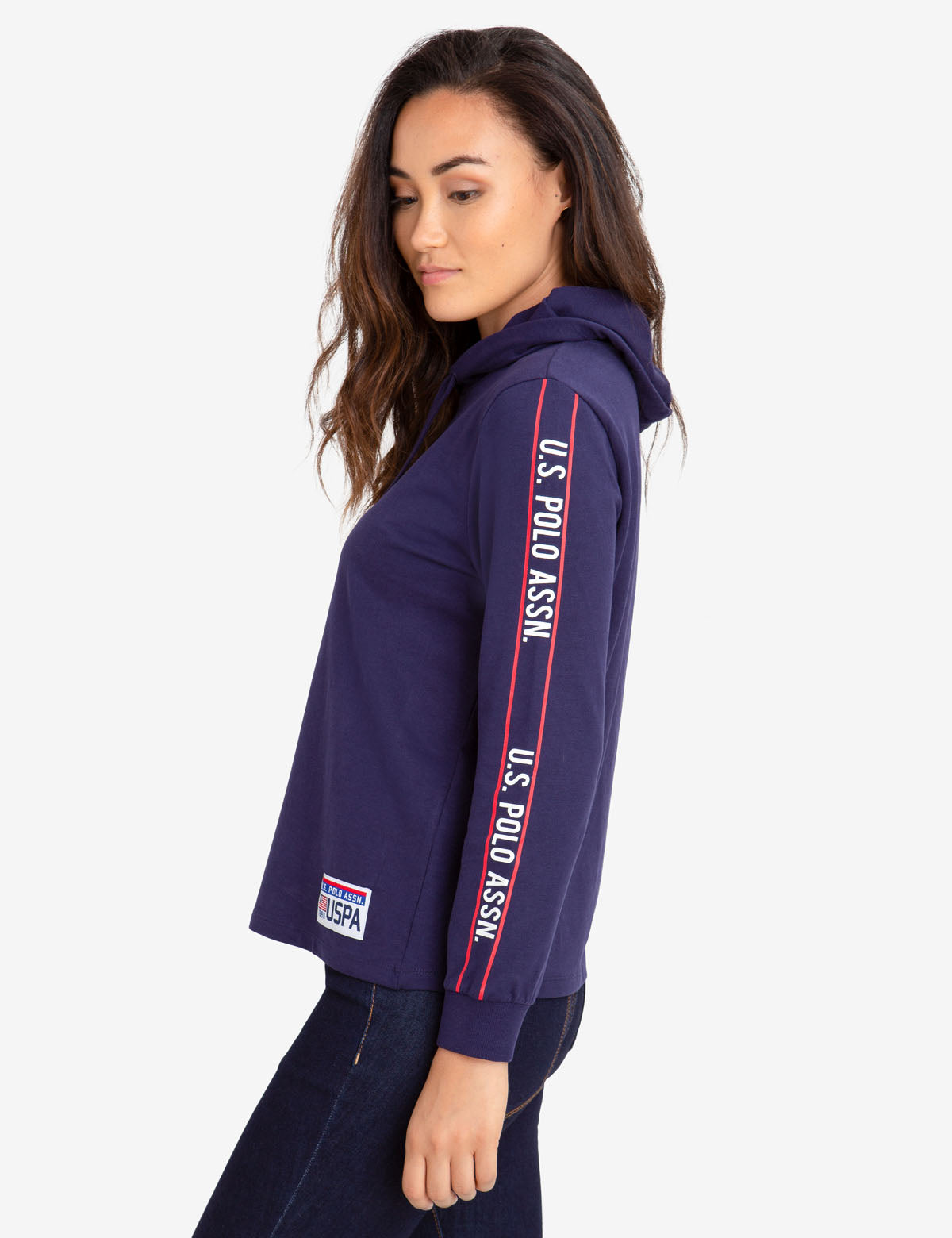 U.S. Polo Assn. Cotton Hoodie with Logo & Drawstring