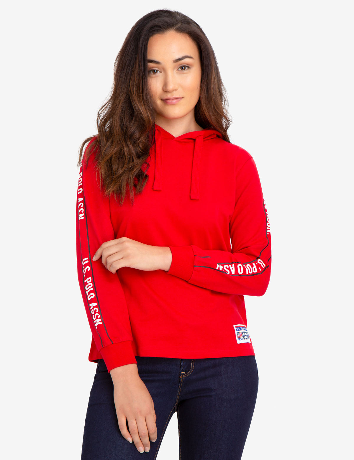 U.S. Polo Assn. Cotton Hoodie with Logo & Drawstring