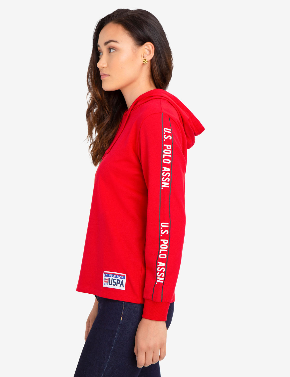 U.S. Polo Assn. Cotton Hoodie with Logo & Drawstring