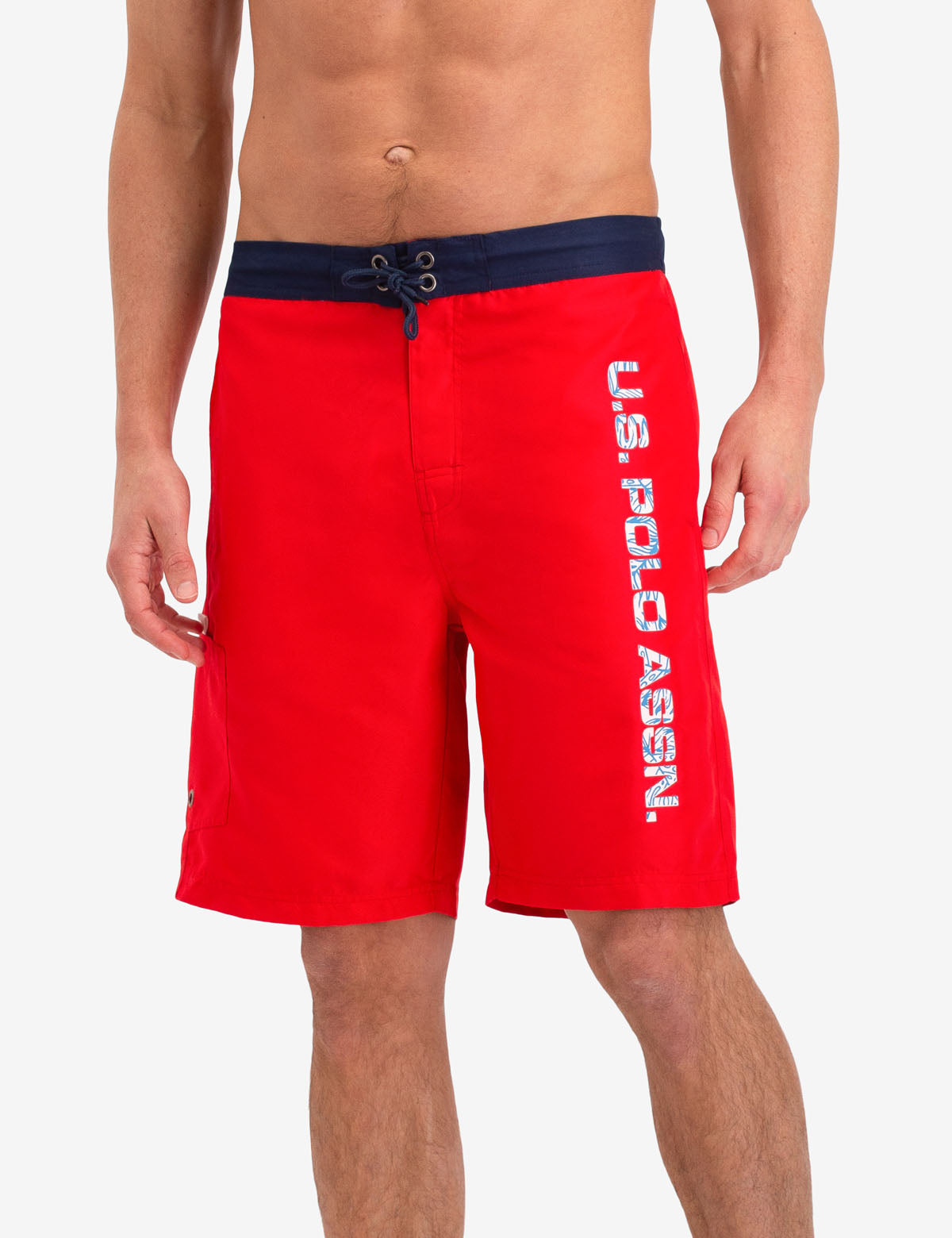 Logo Print Swim Trunks with Drawstring Waistband | U.S. Polo Assn.