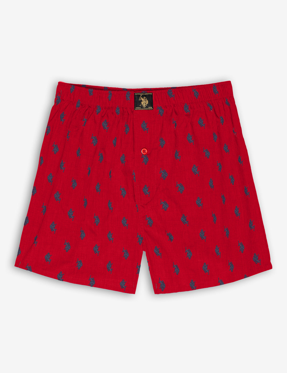Logo Woven Cotton Boxer Briefs with Button Fly | Polo Player Print