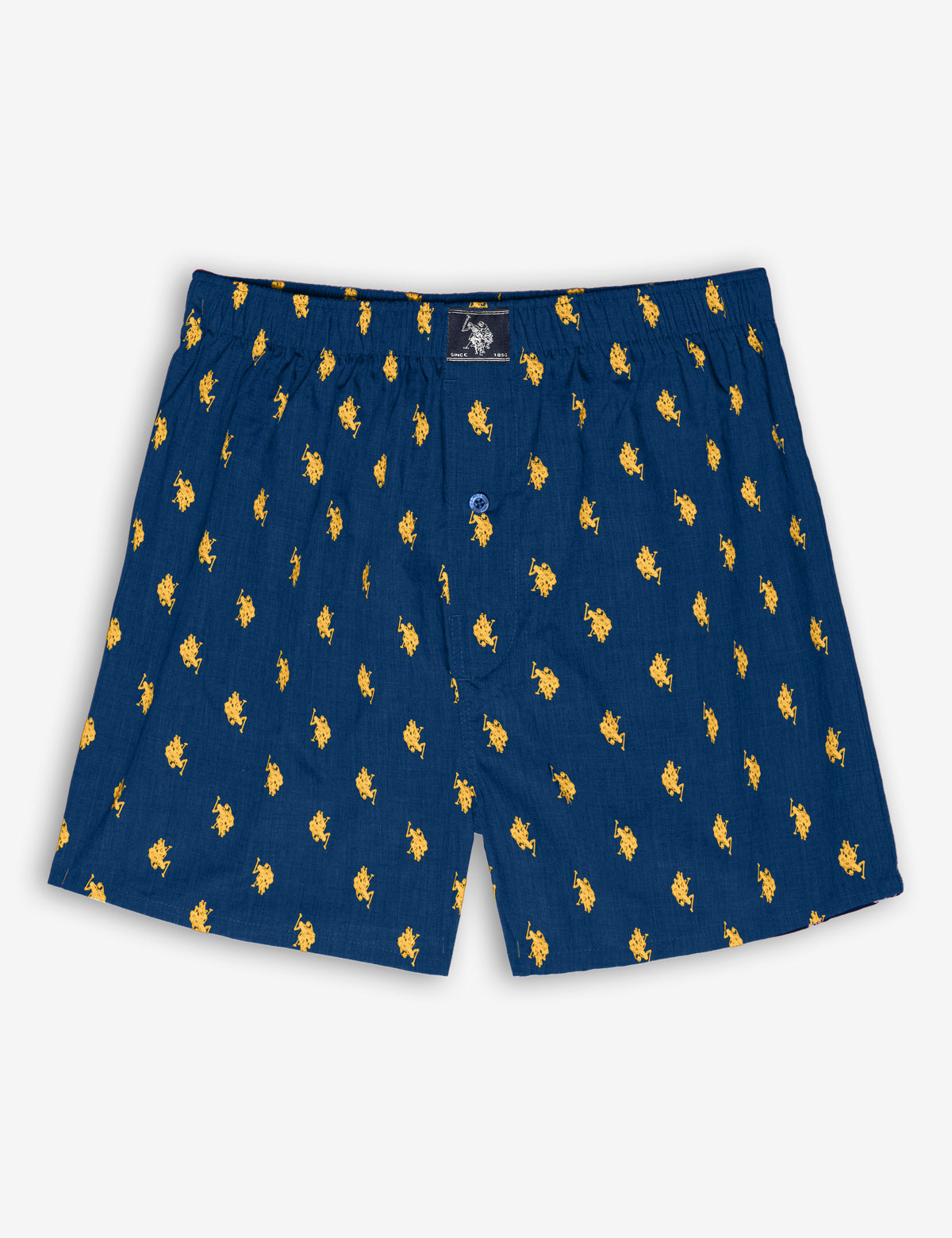 Logo Woven Cotton Boxer Briefs with Button Fly | Polo Player Print
