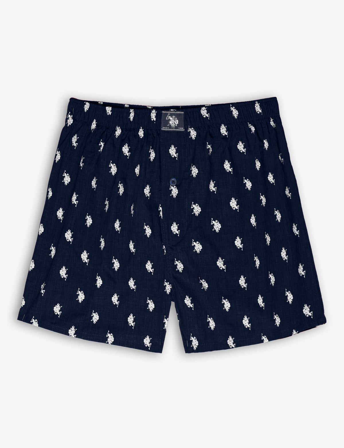 Logo Woven Cotton Boxer Briefs with Button Fly | Polo Player Print