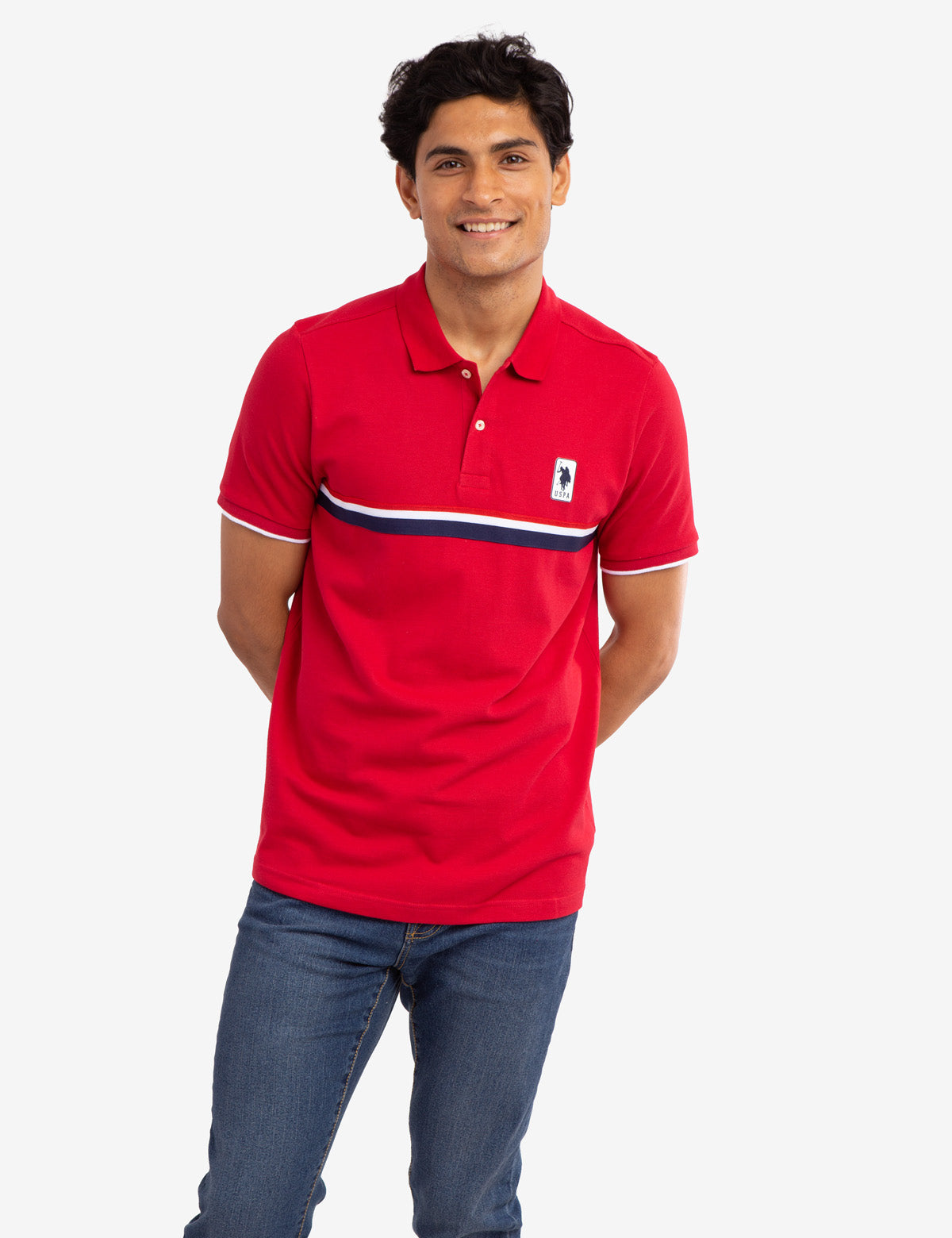 Classic Stripe Pique Polo Shirt for Men | 100% Cotton & Ribbed Cuffs