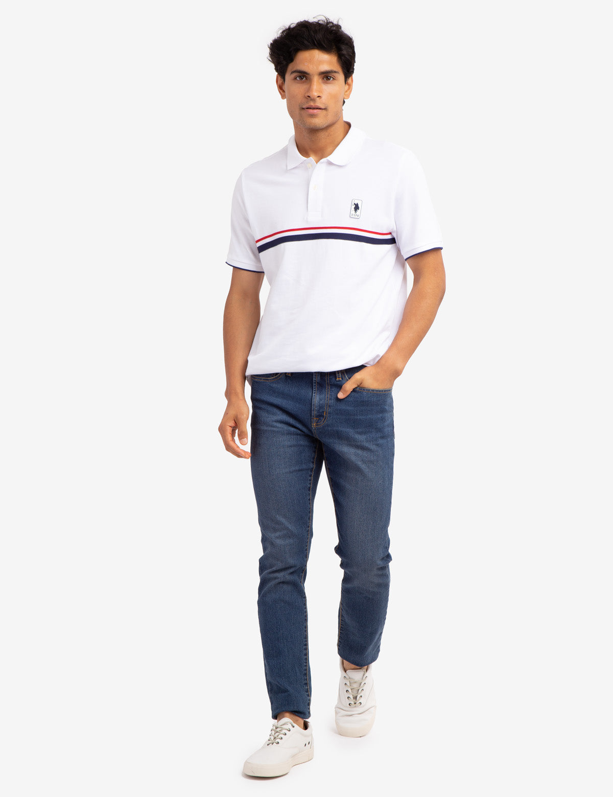 Classic Stripe Pique Polo Shirt for Men | 100% Cotton & Ribbed Cuffs