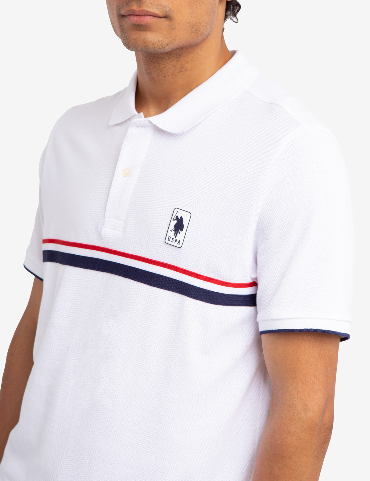 Classic Stripe Pique Polo Shirt for Men | 100% Cotton & Ribbed Cuffs