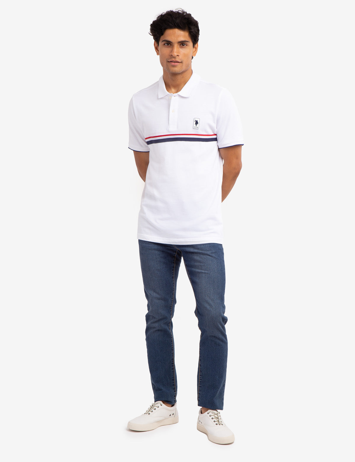 Classic Stripe Pique Polo Shirt for Men | 100% Cotton & Ribbed Cuffs