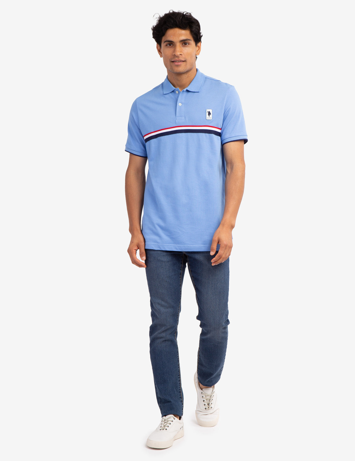Classic Stripe Pique Polo Shirt for Men | 100% Cotton & Ribbed Cuffs