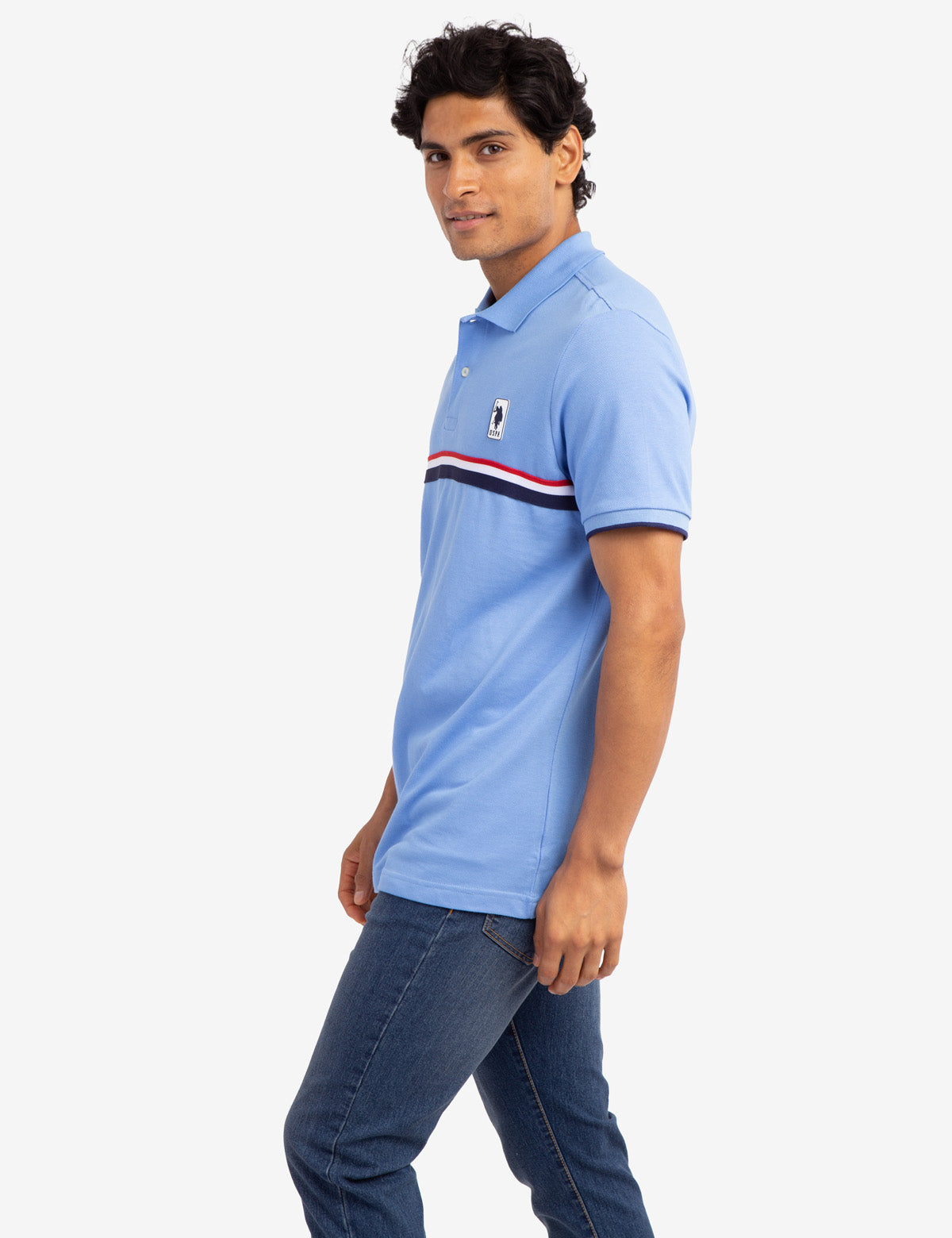Classic Stripe Pique Polo Shirt for Men | 100% Cotton & Ribbed Cuffs