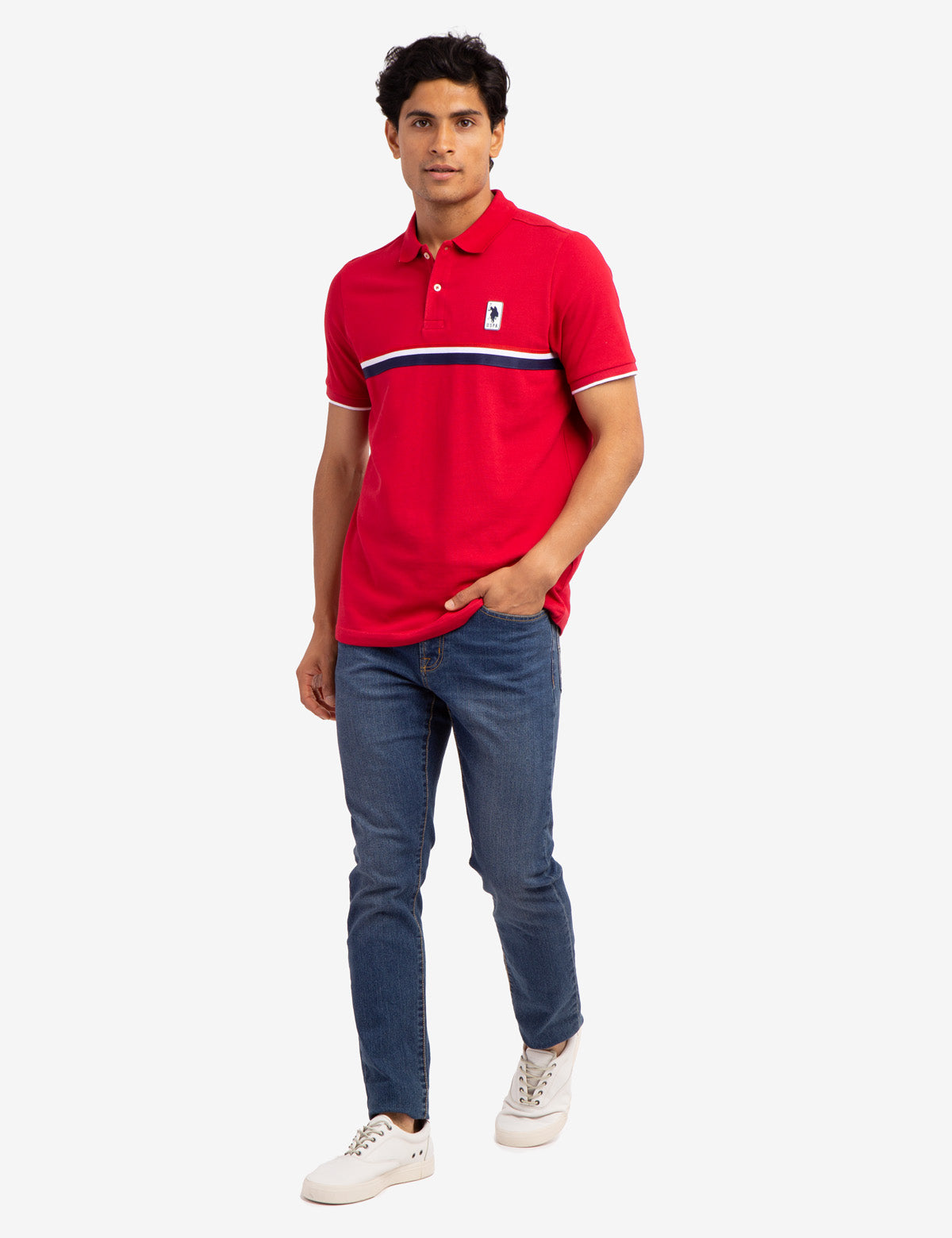 Classic Stripe Pique Polo Shirt for Men | 100% Cotton & Ribbed Cuffs