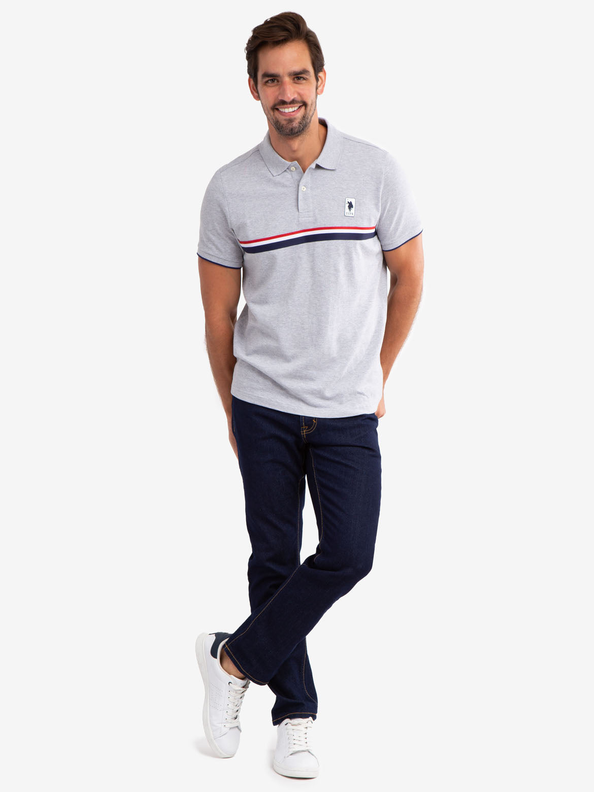 Classic Stripe Pique Polo Shirt for Men | 100% Cotton & Ribbed Cuffs