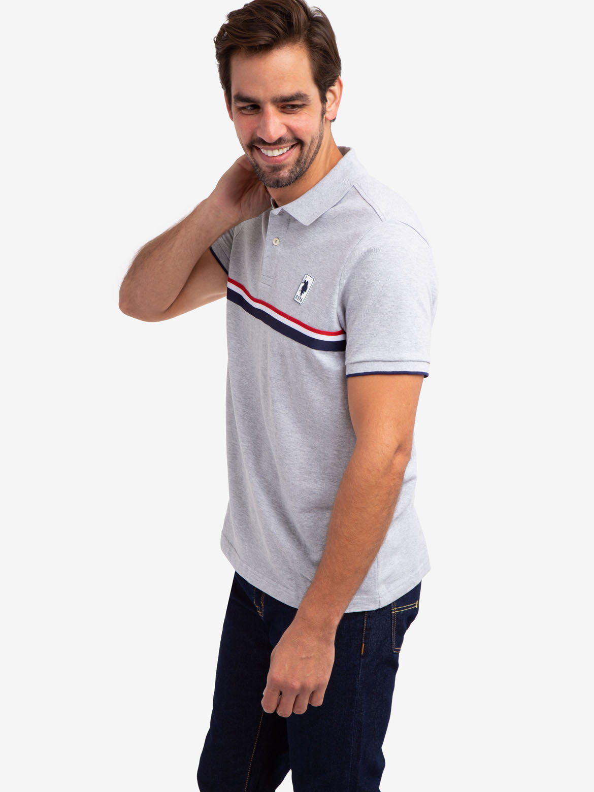 Classic Stripe Pique Polo Shirt for Men | 100% Cotton & Ribbed Cuffs