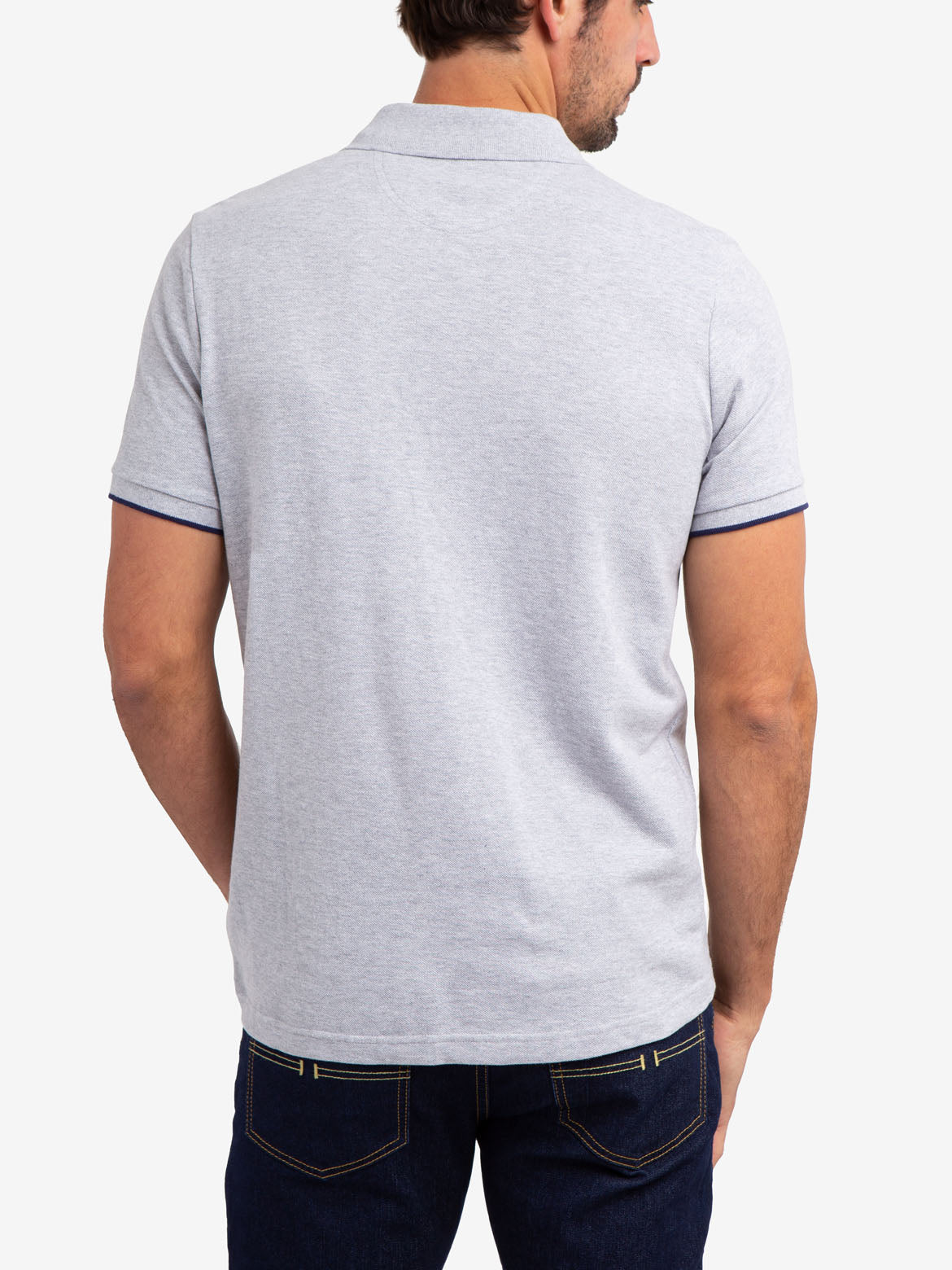 Classic Stripe Pique Polo Shirt for Men | 100% Cotton & Ribbed Cuffs