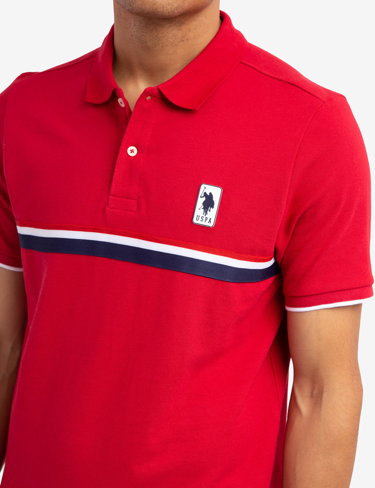 Classic Stripe Pique Polo Shirt for Men | 100% Cotton & Ribbed Cuffs