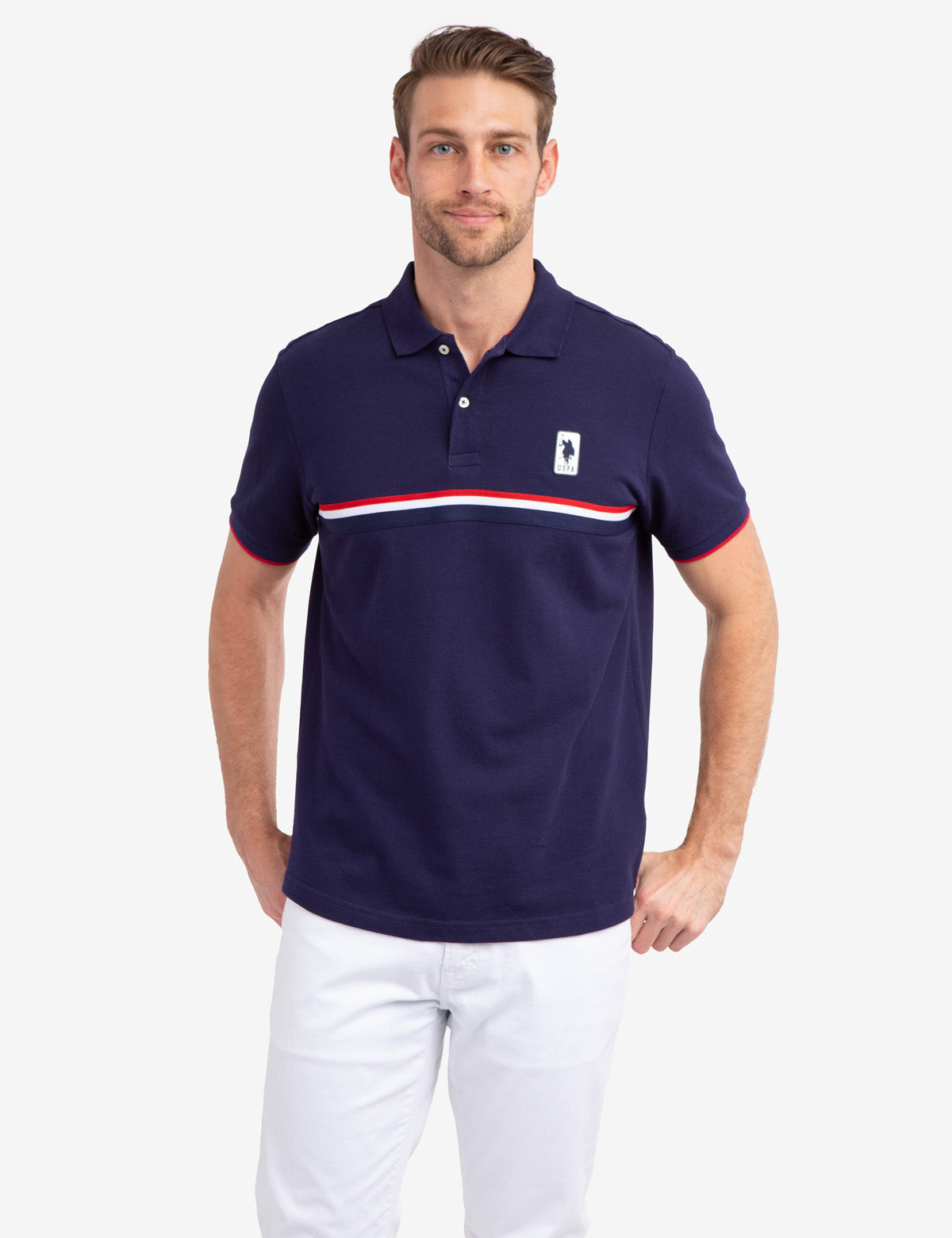 Classic Stripe Pique Polo Shirt for Men | 100% Cotton & Ribbed Cuffs