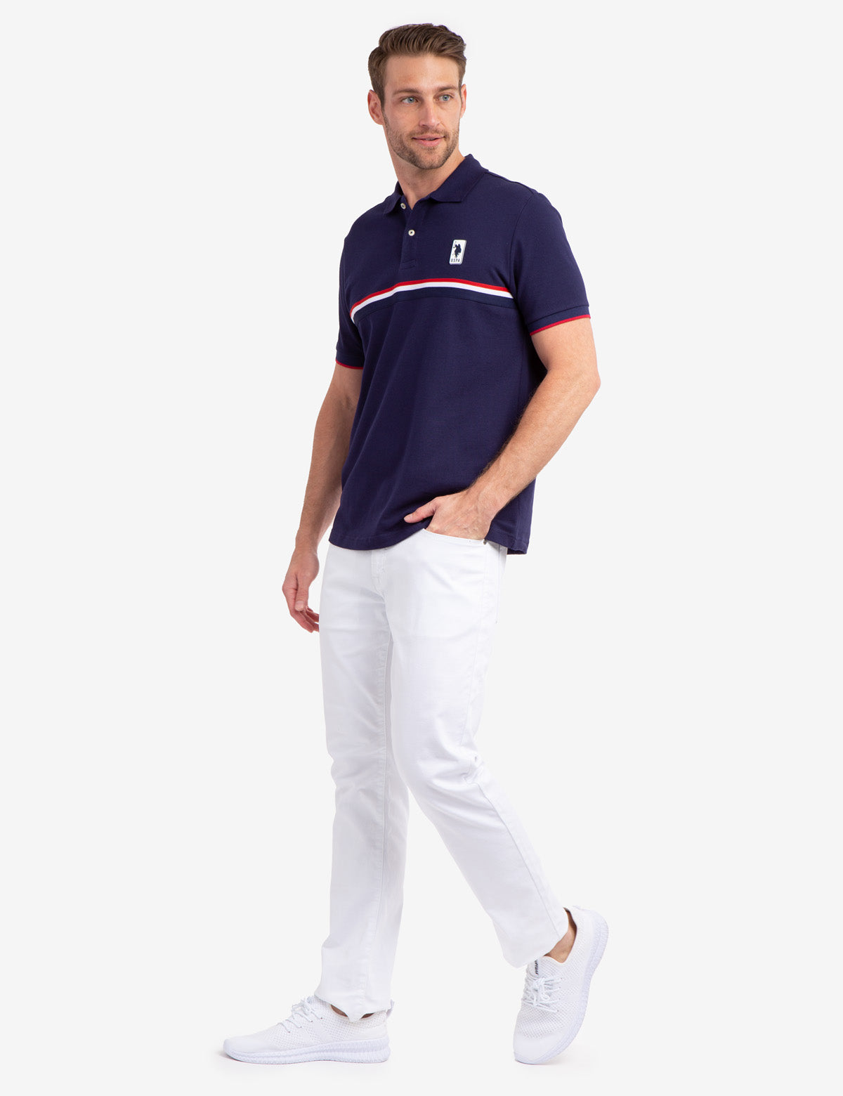 Classic Stripe Pique Polo Shirt for Men | 100% Cotton & Ribbed Cuffs