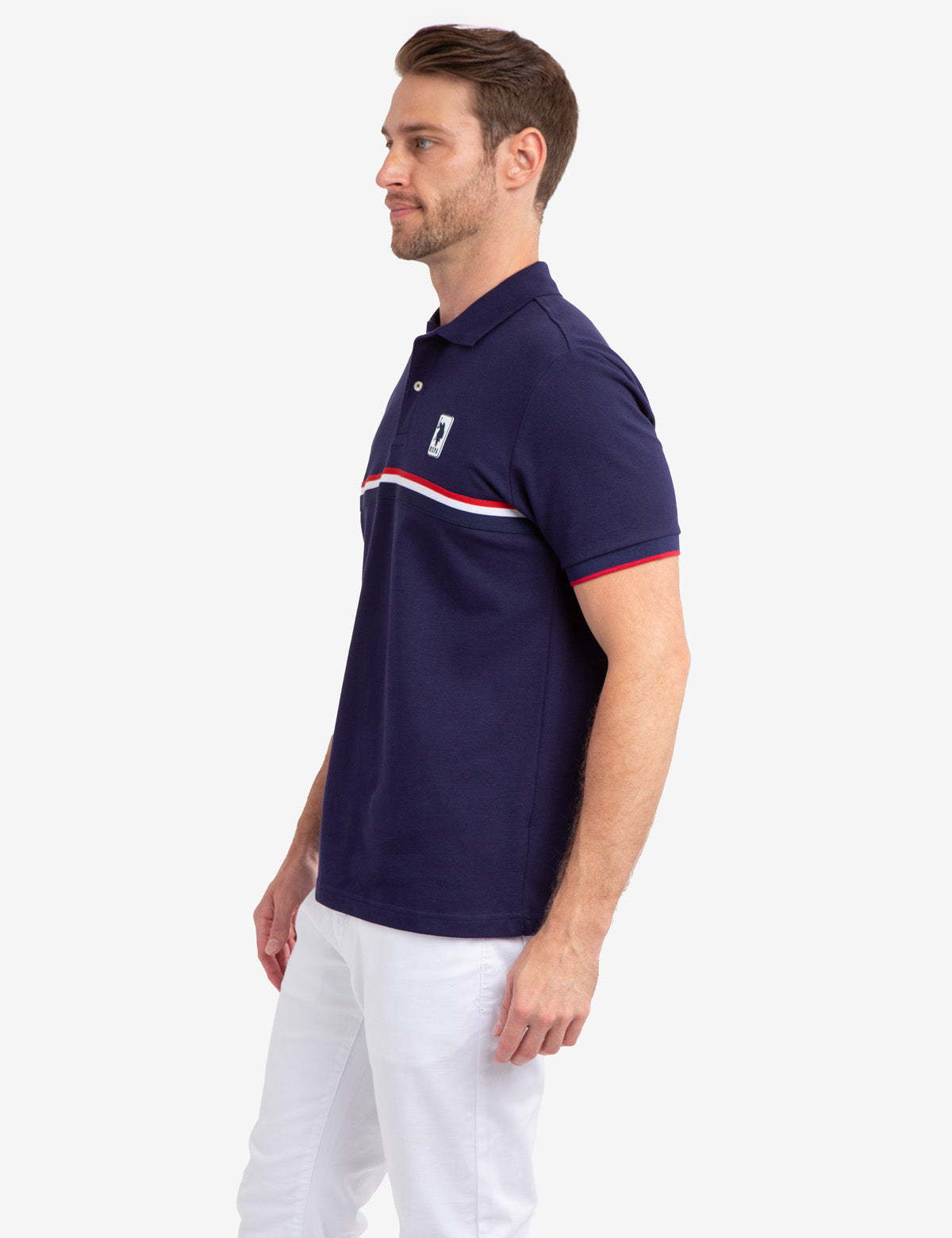 Classic Stripe Pique Polo Shirt for Men | 100% Cotton & Ribbed Cuffs