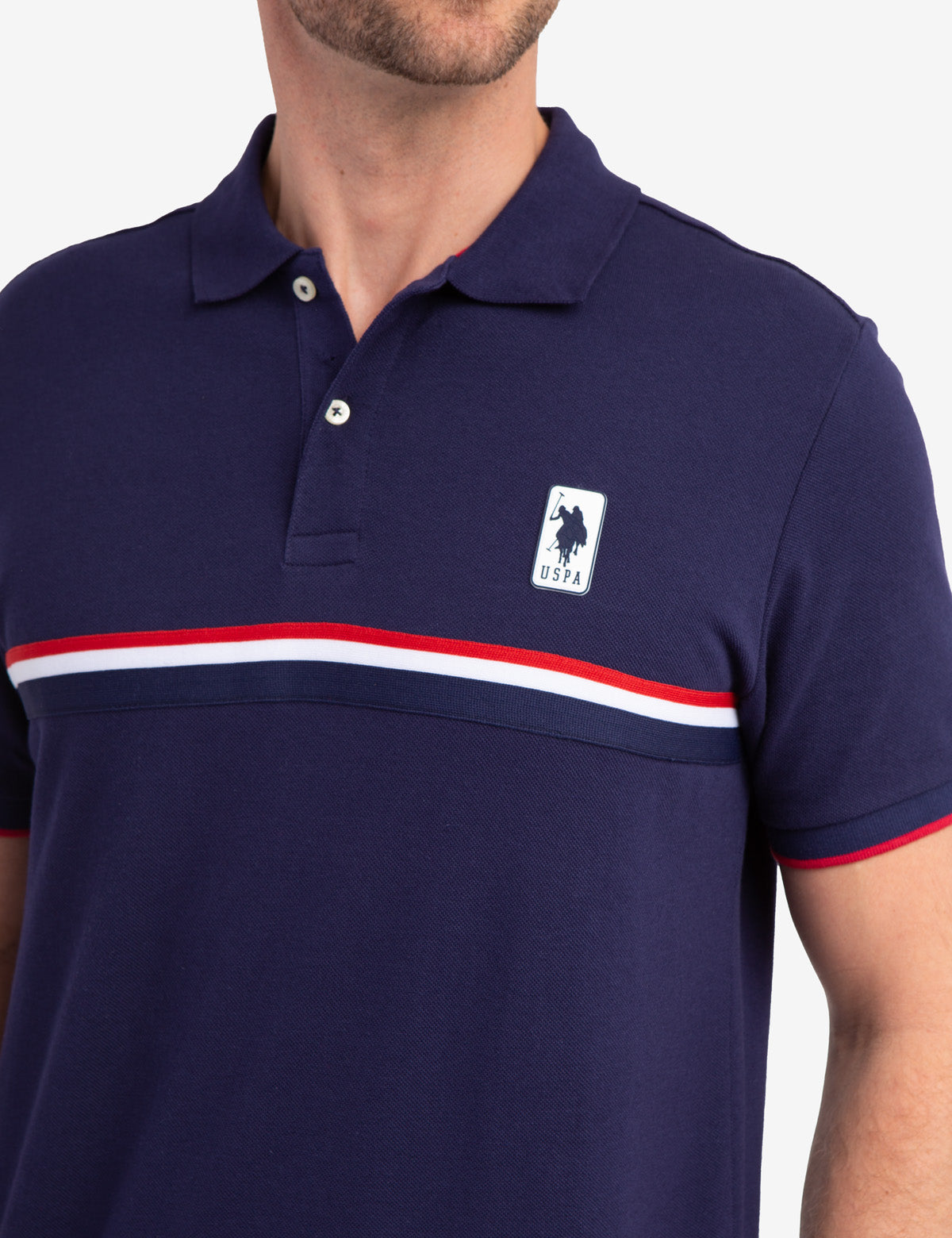 Classic Stripe Pique Polo Shirt for Men | 100% Cotton & Ribbed Cuffs