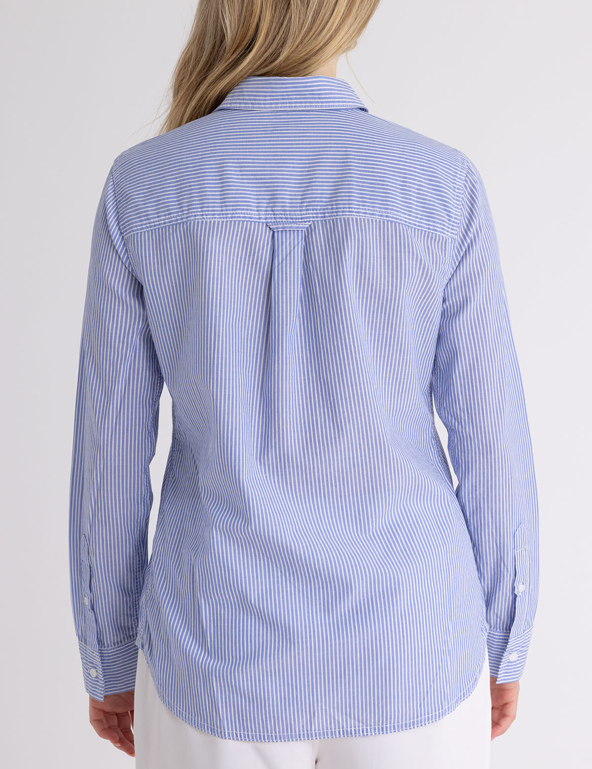 Airy Stripe Long Sleeve Shirt | Comfort & Style