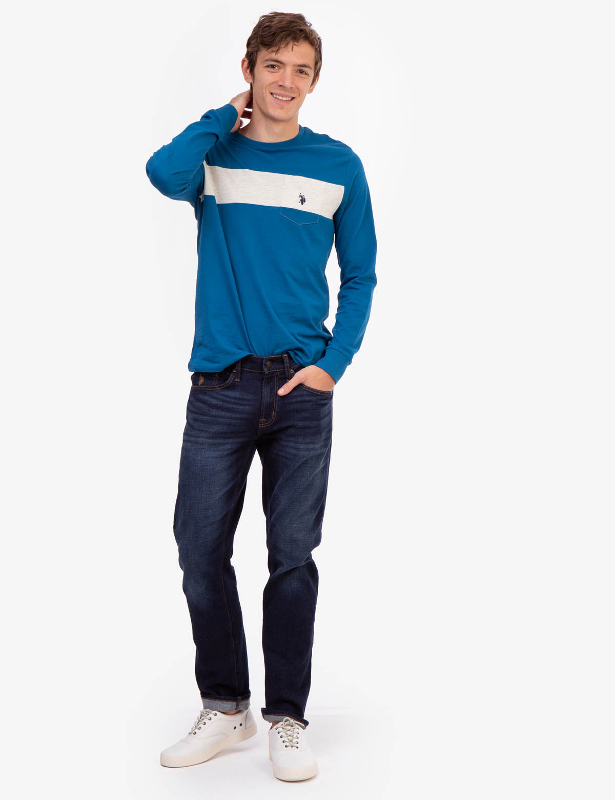 Long Sleeve Striped Pocket T-Shirt for Men & Women | Casual Comfort