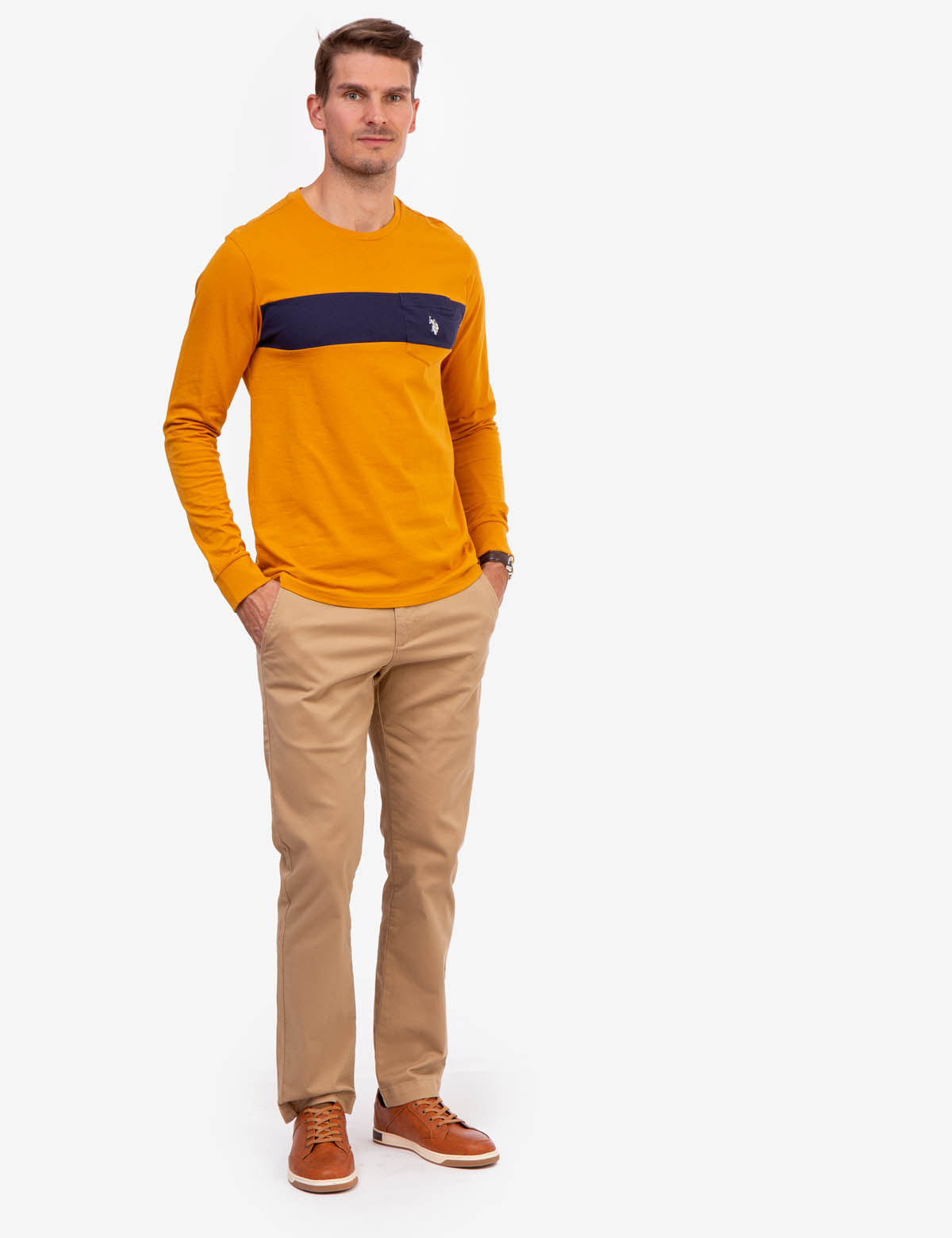 Long Sleeve Striped Pocket T-Shirt for Men & Women | Casual Comfort