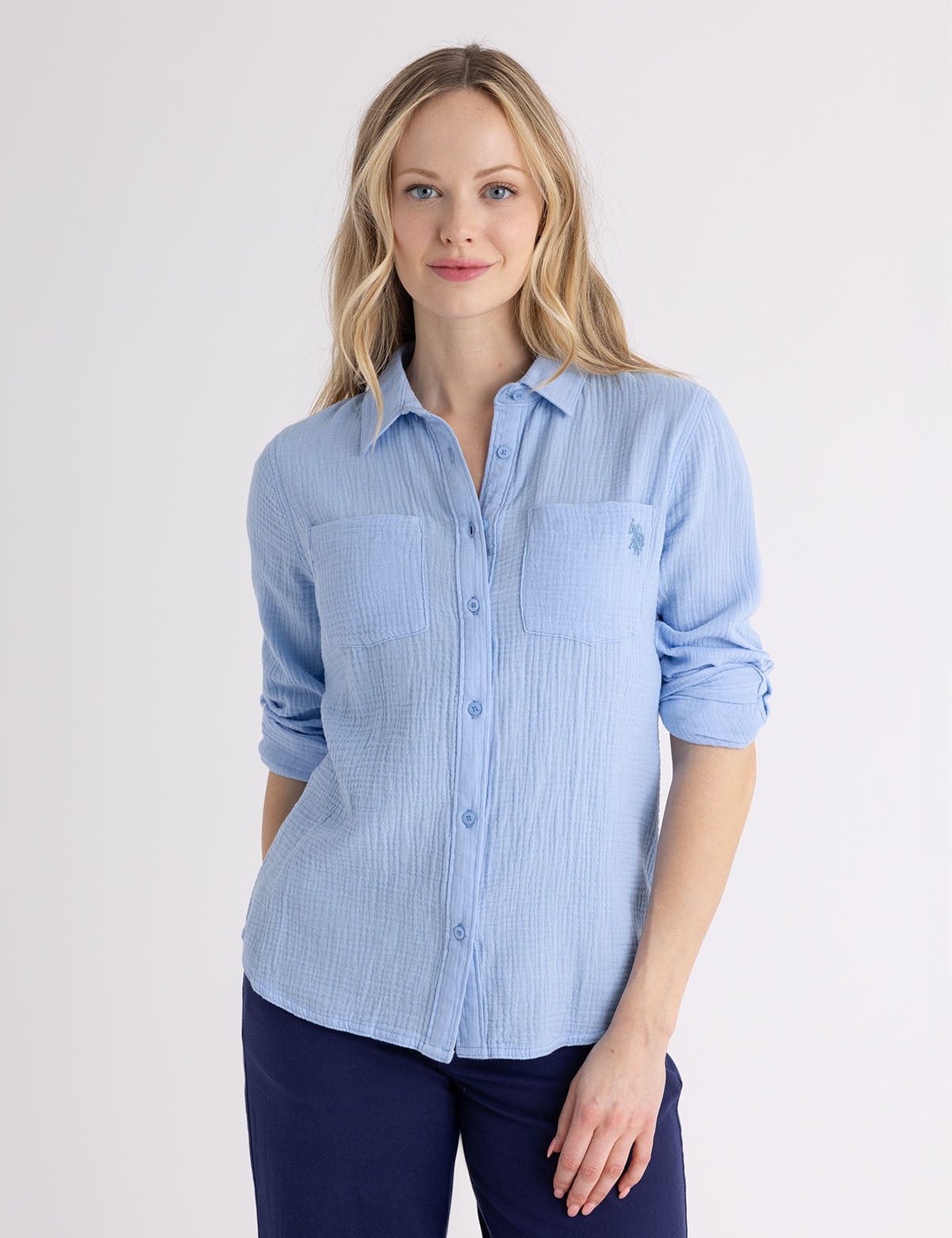 Long Sleeve Crinkle Gauze Shirt | Lightweight & Breathable
