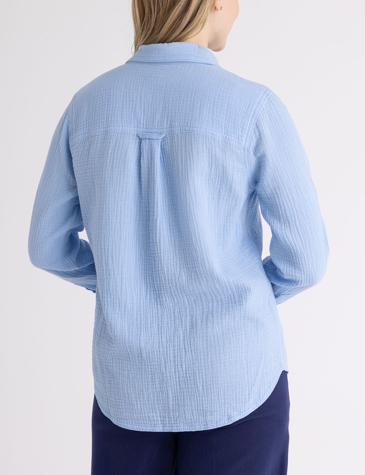 Long Sleeve Crinkle Gauze Shirt | Lightweight & Breathable