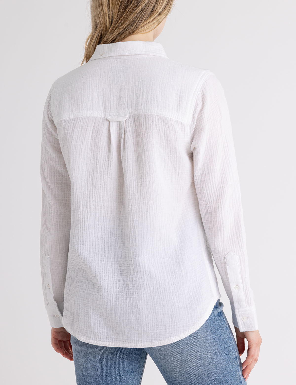 Long Sleeve Crinkle Gauze Shirt | Lightweight & Breathable