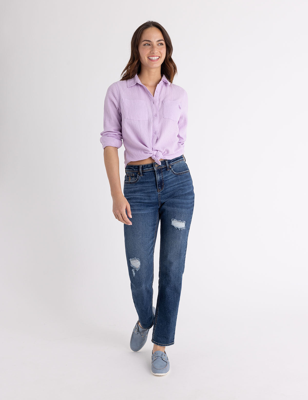 Long Sleeve Crinkle Gauze Shirt | Lightweight & Breathable