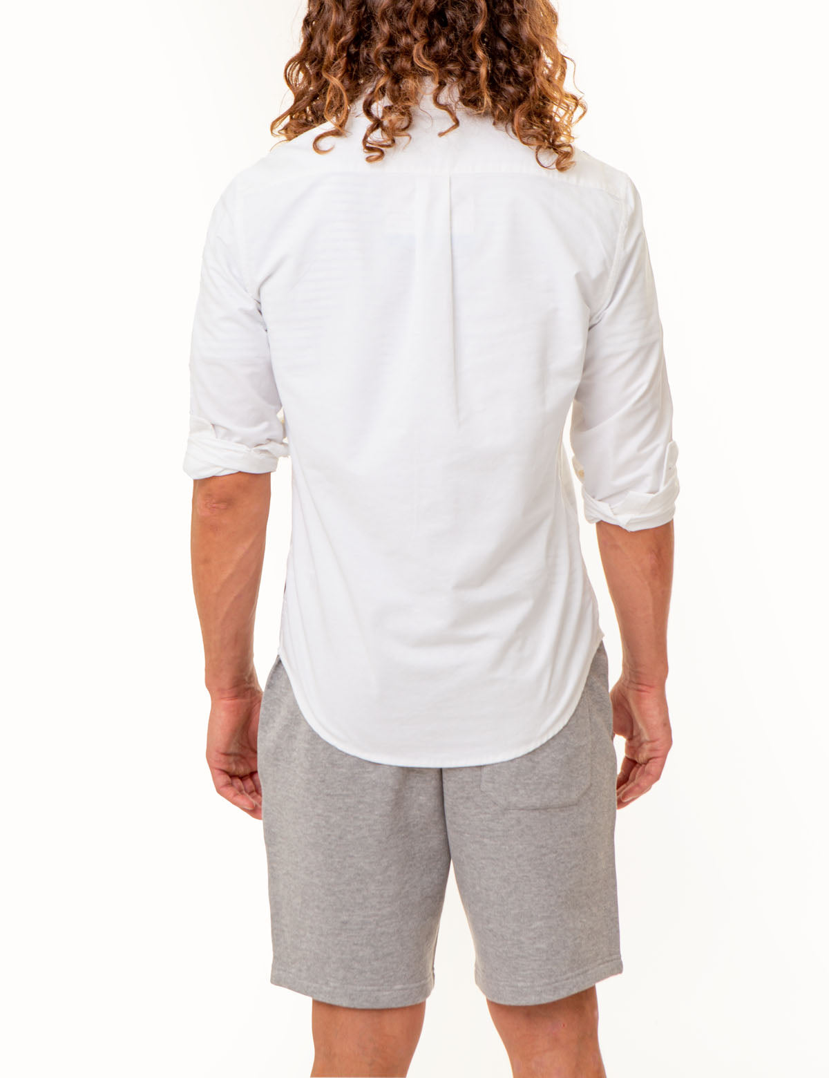Diagonal Sash Oxford Shirt with Patch Pocket | Long Sleeve Cotton Blend