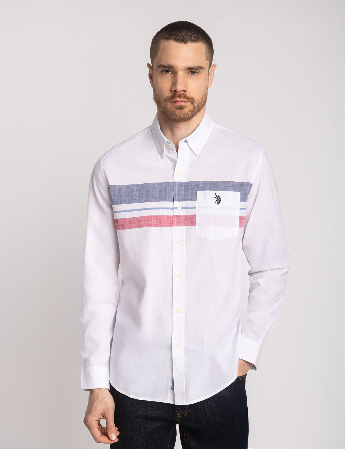 Engineered Stripe Poplin Shirt | Long Sleeve Casual Wear