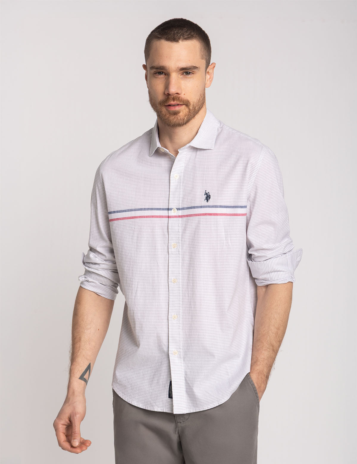 Engineered Stripe Poplin Shirt | Long Sleeve Casual Wear