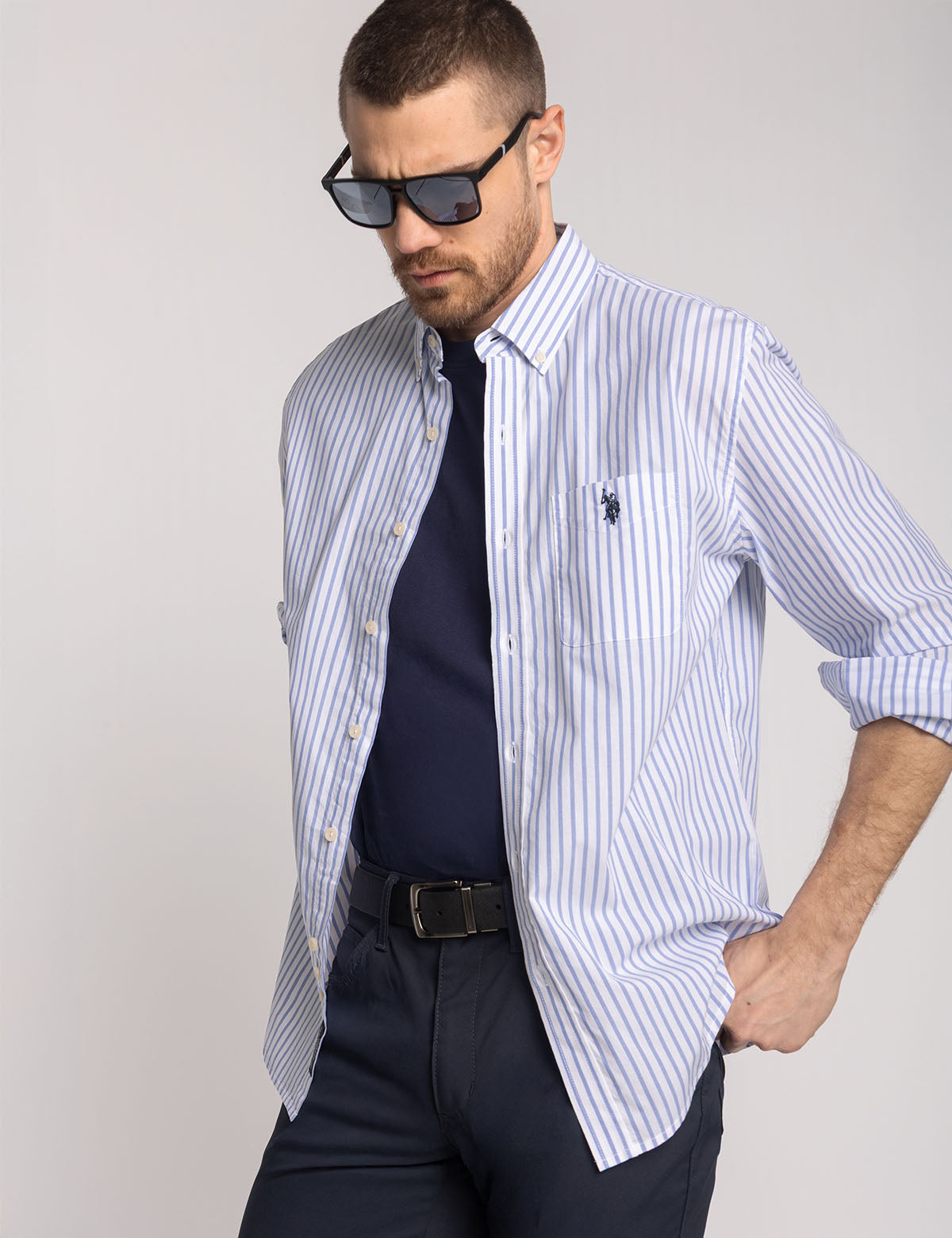 Fine Madras Stripe Woven Shirt | Long Sleeve Casual Wear