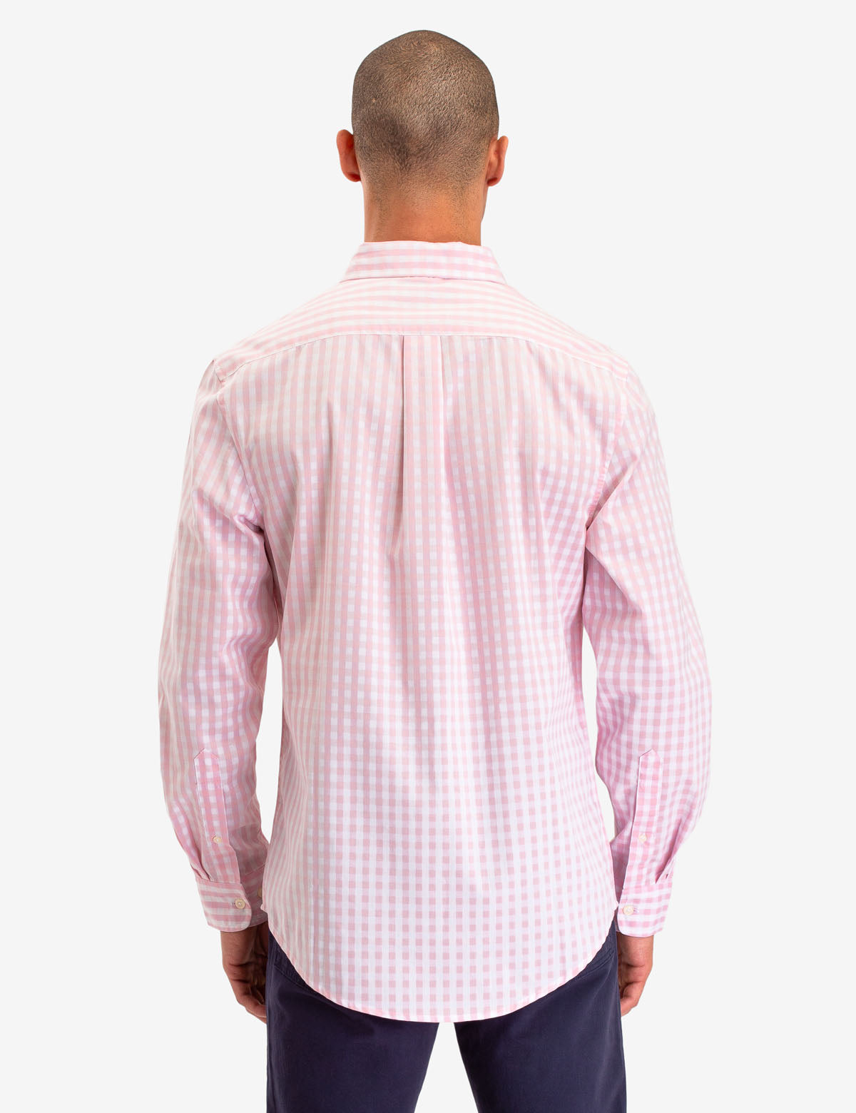 Long Sleeve Gingham Plaid Shirt with Button Front & Patch Pocket