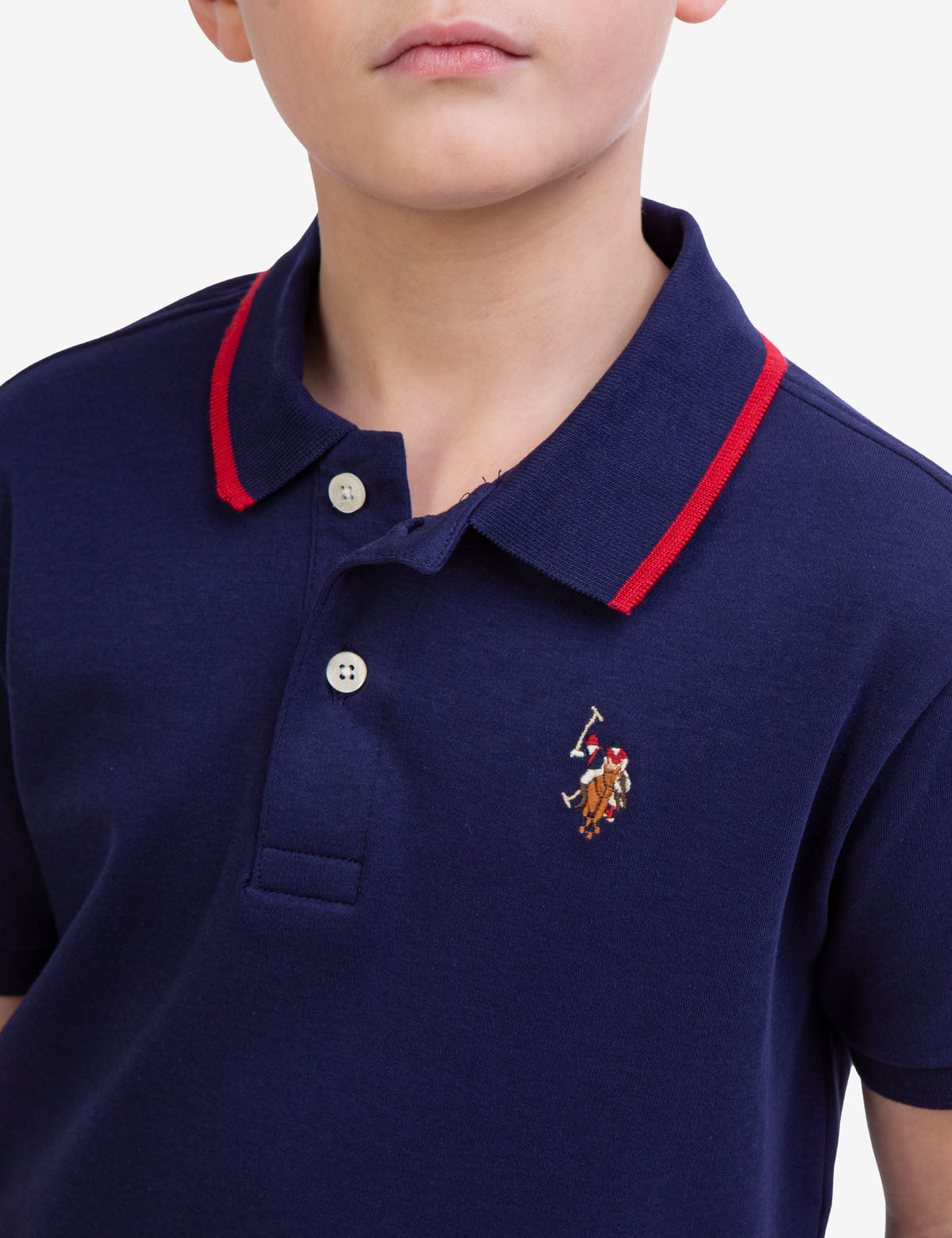 Boys' Solid Interlock Polo Shirt with Collar & Rib Knit Cuffs | Classic Fit