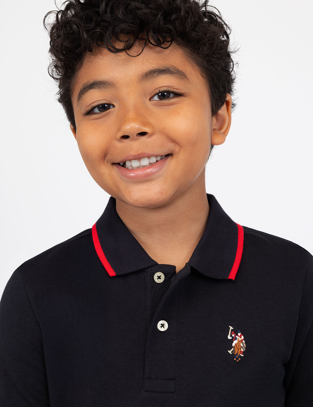 Boys' Solid Interlock Polo Shirt with Collar & Rib Knit Cuffs | Classic Fit