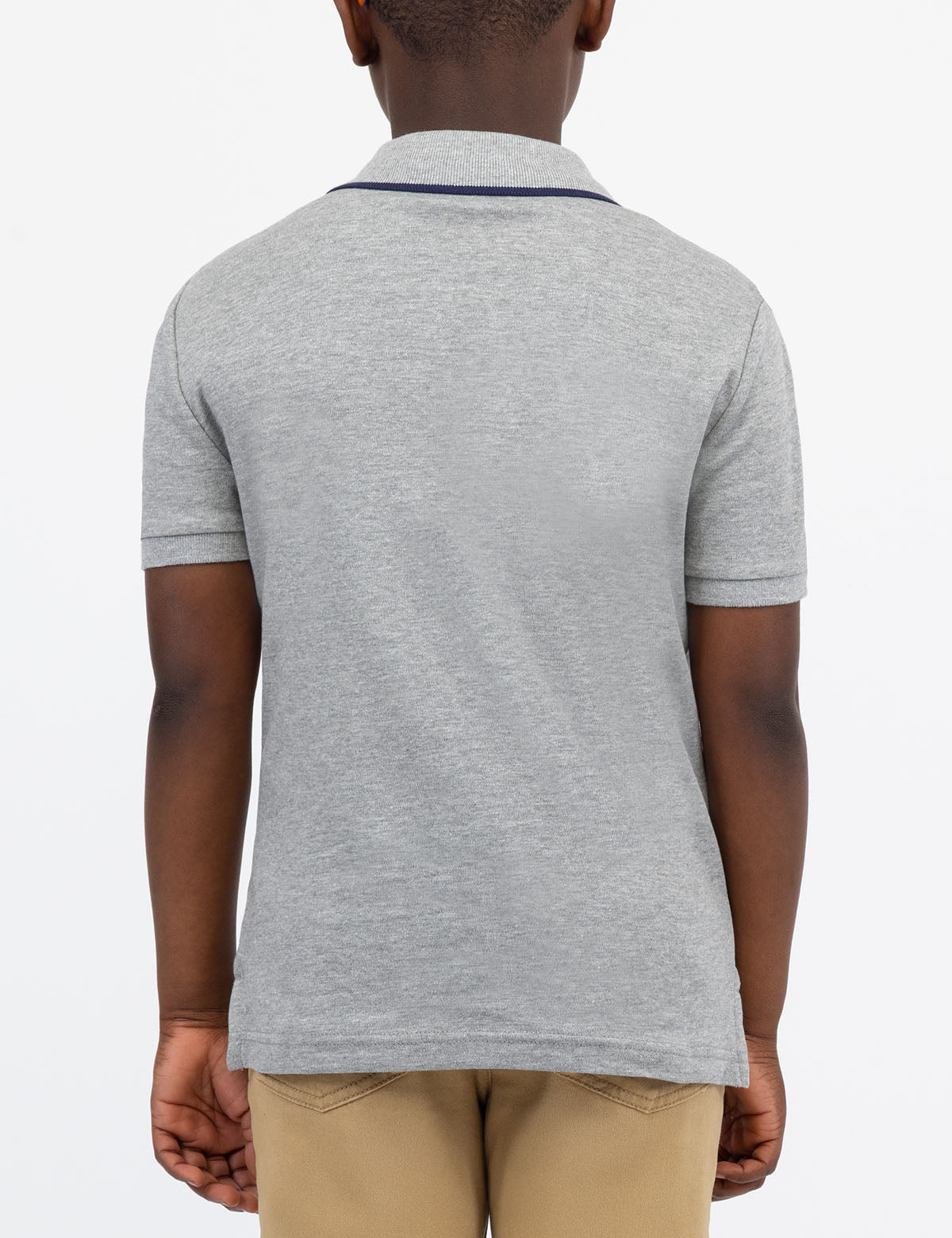 Boys' Solid Interlock Polo Shirt with Collar & Rib Knit Cuffs | Classic Fit