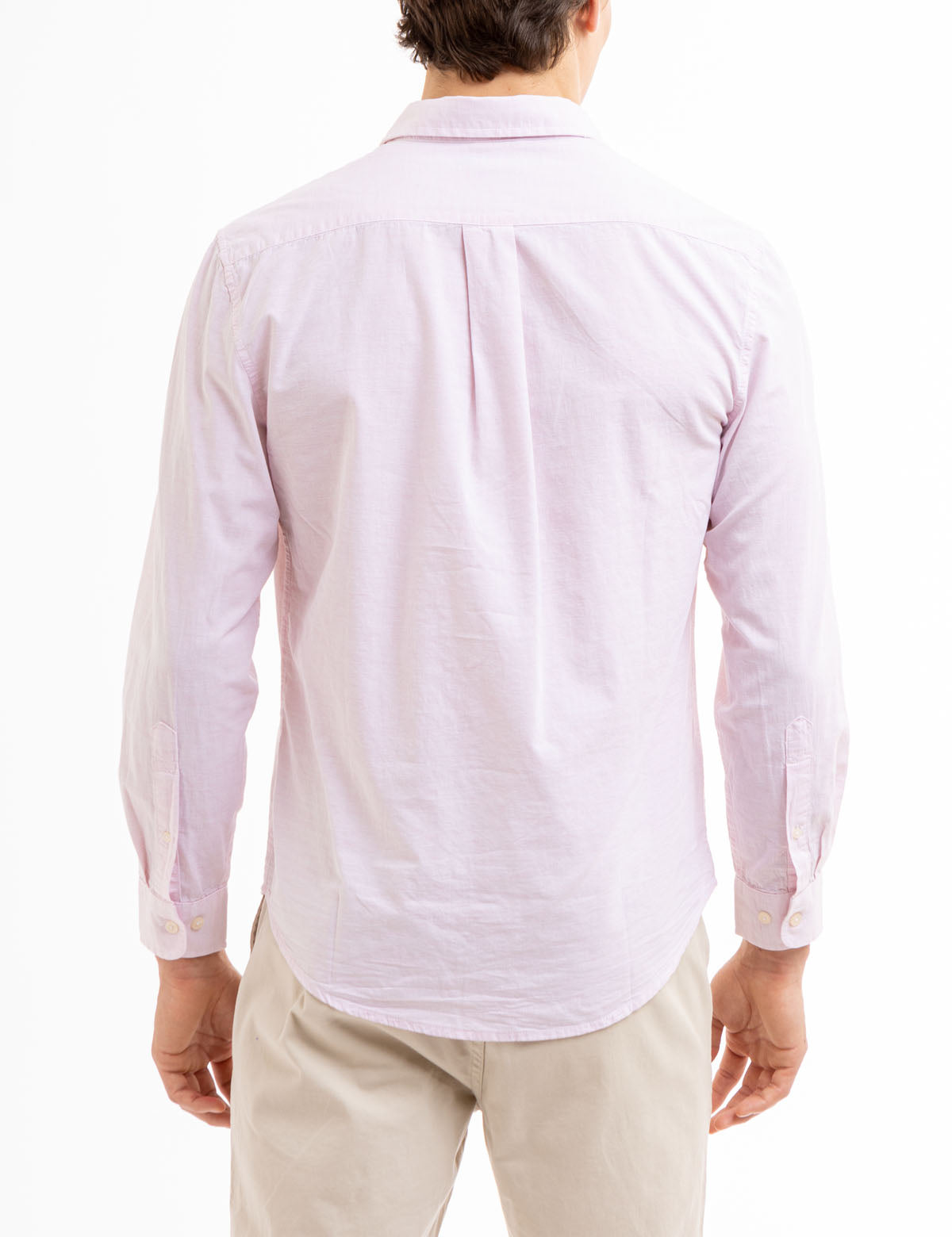 Long Sleeve Heather Poplin Shirt - Woven Casual Wear