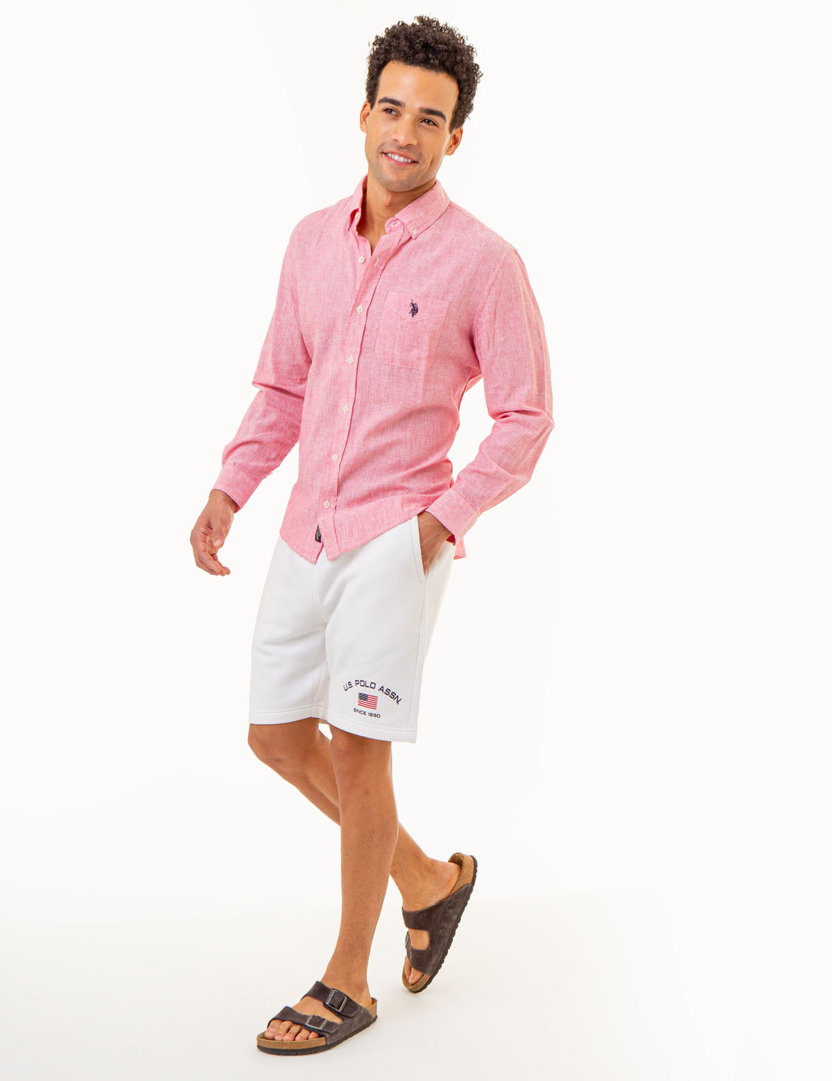 Linen Striped Shirt with Long Sleeves | Yarn Dye