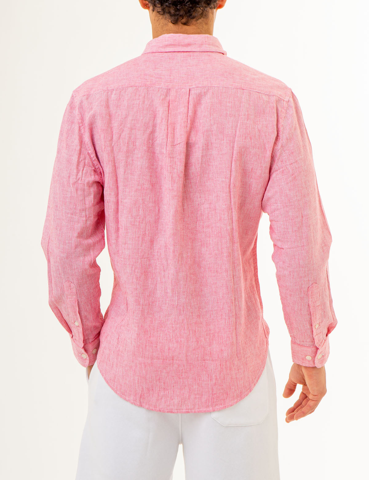 Linen Striped Shirt with Long Sleeves | Yarn Dye