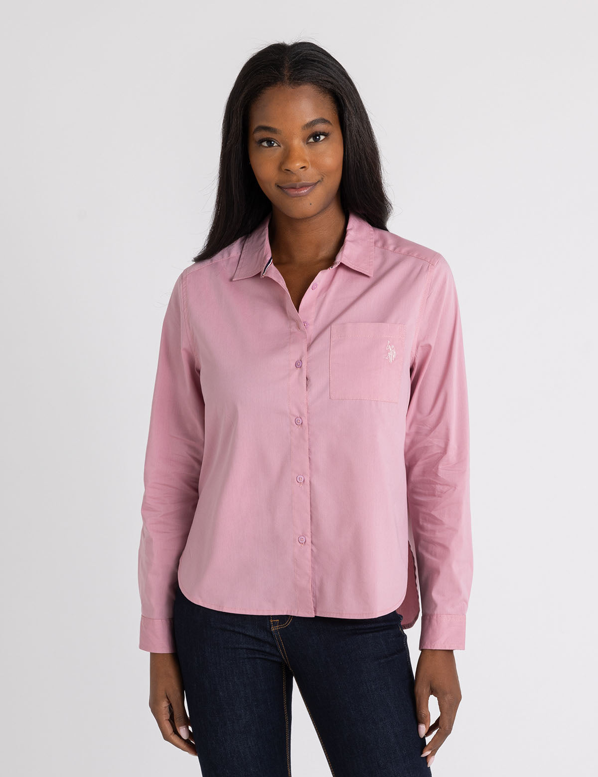 Relaxed Fit Long Sleeve Poplin Shirt | Casual Comfort