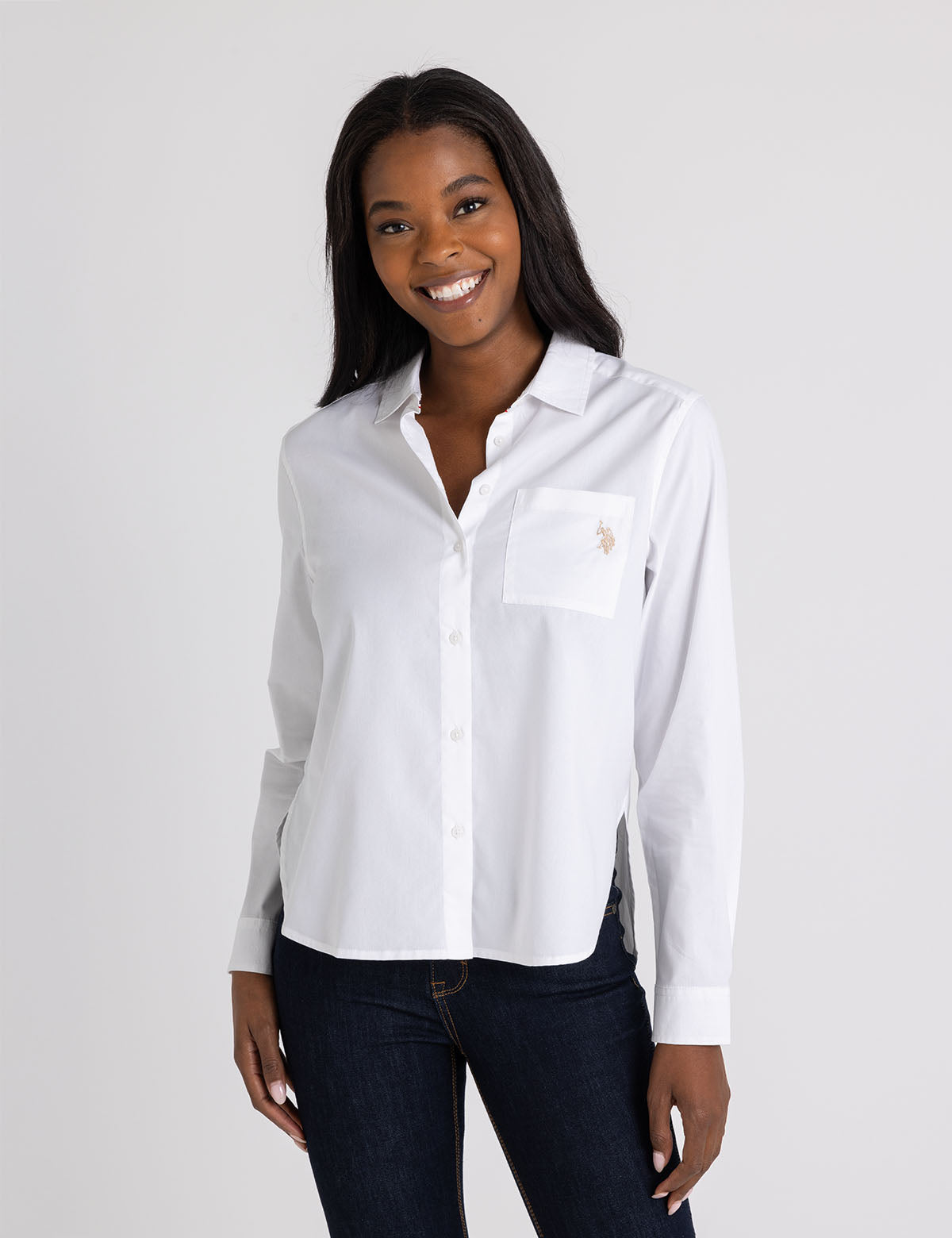 Relaxed Fit Long Sleeve Poplin Shirt | Casual Comfort