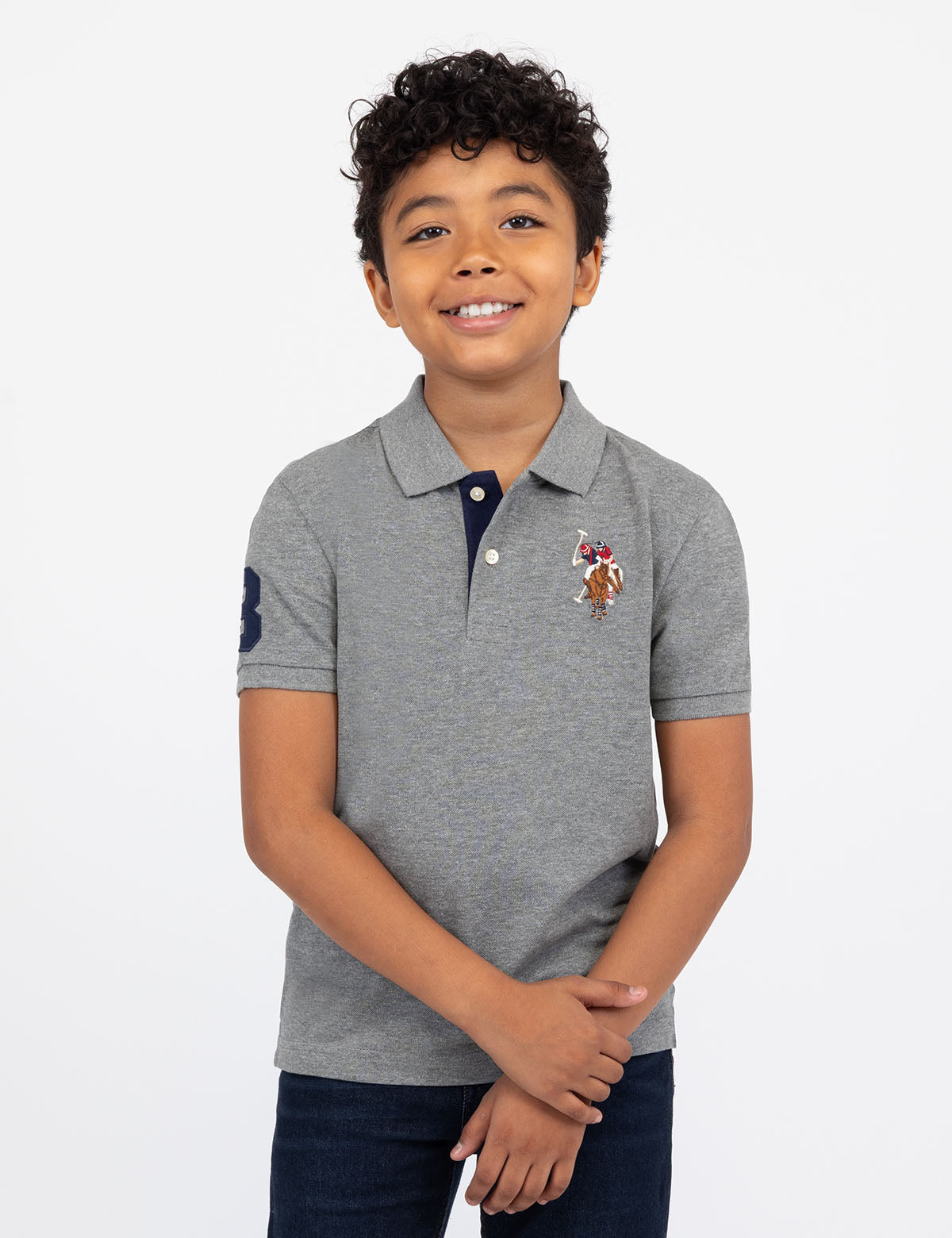 Boys' Multi-Color Logo Polo Shirt with Contrast Trim | Classic Fit