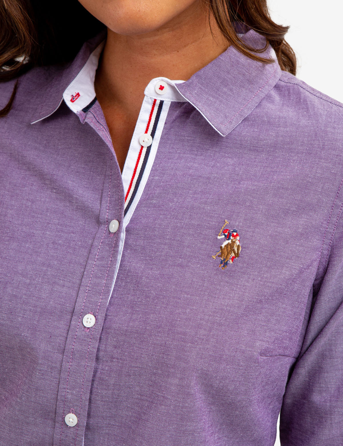 Men's Stretch Oxford Shirt - Classic Fit with Button Cuffs | Solid Long Sleeve