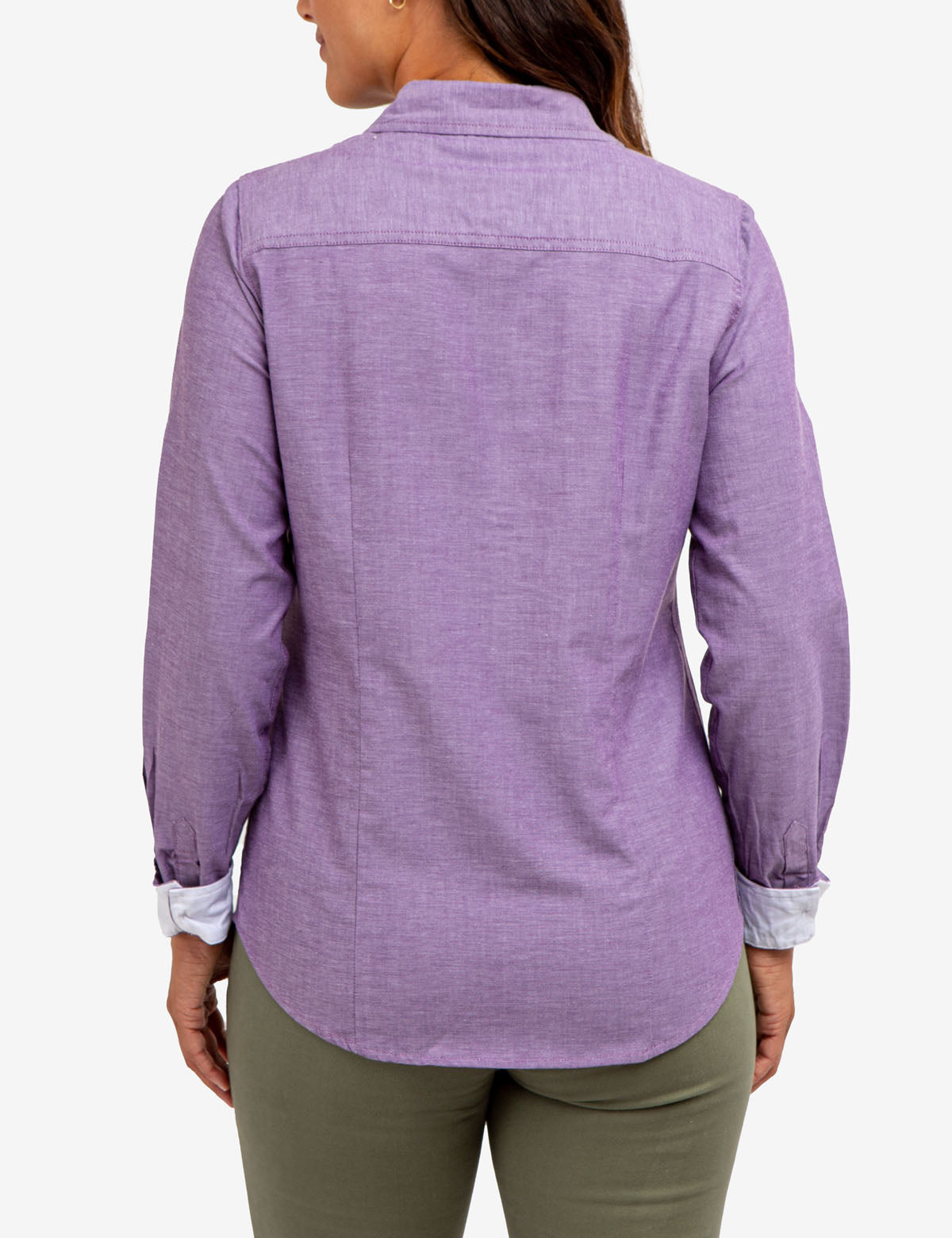 Men's Stretch Oxford Shirt - Classic Fit with Button Cuffs | Solid Long Sleeve