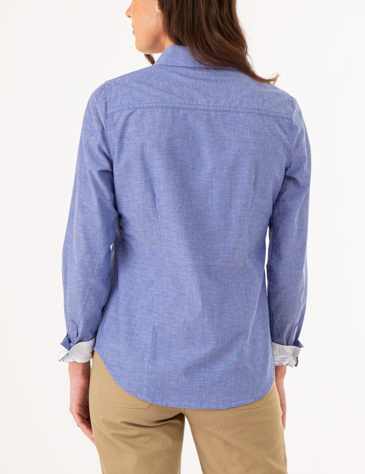 Men's Stretch Oxford Shirt - Classic Fit with Button Cuffs | Solid Long Sleeve