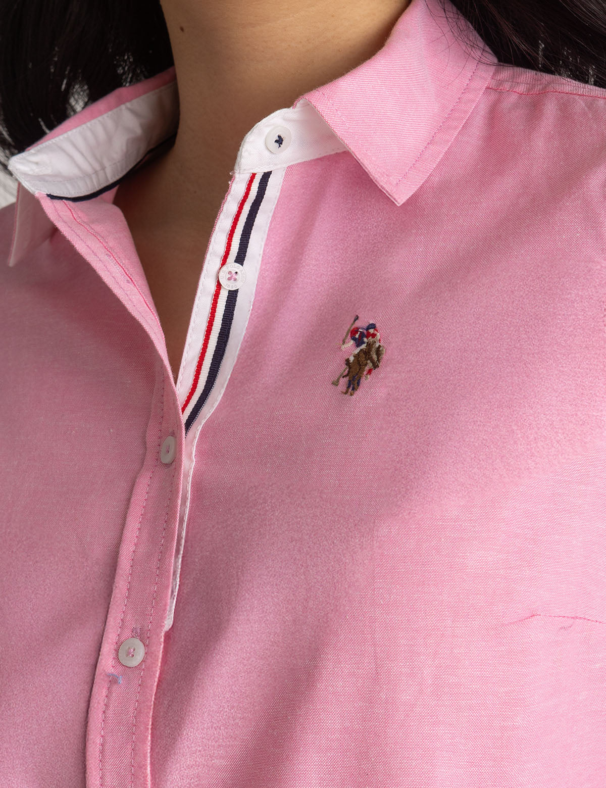 Men's Stretch Oxford Shirt - Classic Fit with Button Cuffs | Solid Long Sleeve