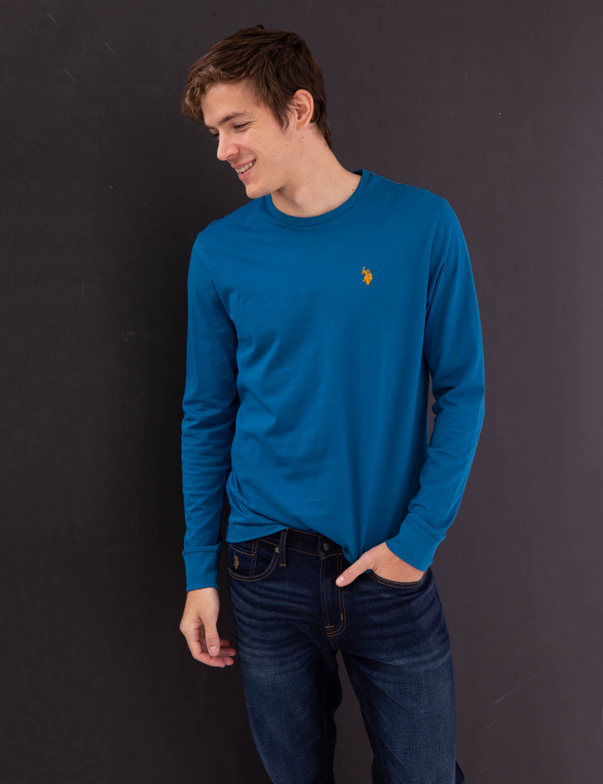 Men's Long Sleeve Solid T-Shirt | Comfort Fit Cotton Tee